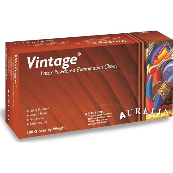 Aurelia Vintage Einweg-Latexhandschuhe mit Pudergröße XL Box 100 Stück