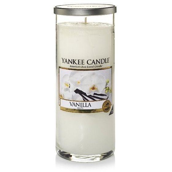 Yankee Candle Vanilla - Vanille-Dekor Duftkerze große Zylinderglas 75 mm 566 g