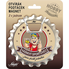 Nekupto Hobby 3in1 Öffner, Untersetzer, Magnet Leidenschaftlicher Sportler 10 cm Nekupto Hobby 3in1 Öffner, Untersetzer, Magnet Leidenschaftlicher Sportler 10 cm