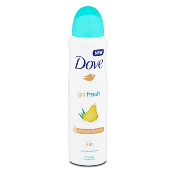 Dove Go Fresh Birnen- und Aloe Vera-Antitranspirant-Deodorant-Spray mit 48-Stunden-Wirkung für Frauen 150 ml