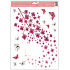 Fensterfolie ohne Kleber 1 Zweig rosa Blumen mit Glitzer 30 x 42 cm
