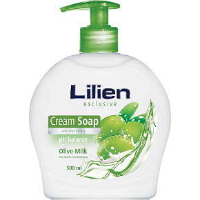 Lilien Olive Milk Flüssigseife mit Spender, 500 ml