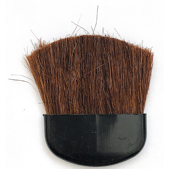 Kosmetischer Rougepinsel schwarz mit braunen Borsten 4 cm