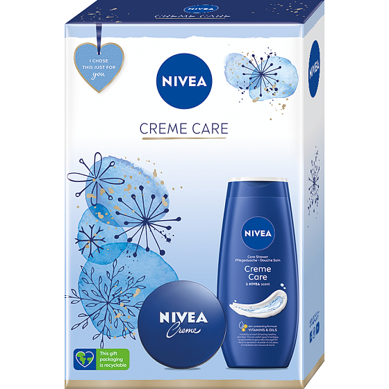 Nivea Creme Care Creme für die Basispflege 75 ml + cremiges Duschgel 250 ml, Kosmetikset für Frauen
