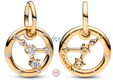 Charm Sterling Silber 925 vergoldet Sternzeichen des Krebses, Armband-Anhänger