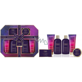 Baylis & Harding Feige und Granatapfel Duschgel 300 ml + Bademilch 300 ml + feste Seife 150 g + Duschcreme 130 ml + Körperlotion 130 ml + Badekristalle 100 g, Kosmetikset für Frauen