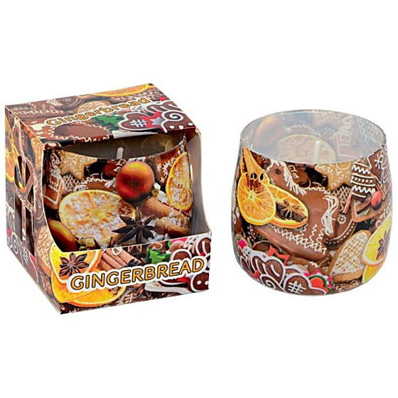 Emocio Dekor Lebkuchen-Duftkerze Glas 80 x 72 mm