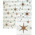 Nekupto Weihnachtsgeschenkpapier 70 x 500 cm Weiß und hellblau gestreift, kupferne Sterne