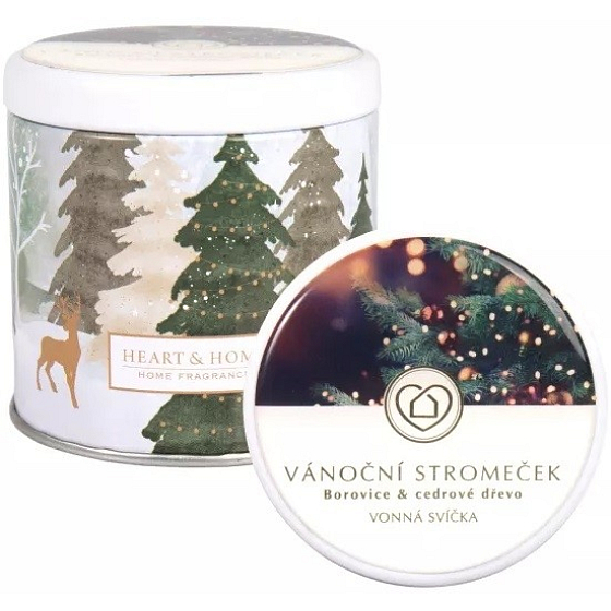 Heart & Home Weihnachtsbaumduft Soja-Duftkerze in einer Dose brennt bis zu 30 Stunden 125 g