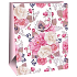Ditipo Geschenkpapier Tasche 26,4 x 13,6 x 32,7 cm Weiß rosa Blumen