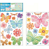 Wandaufkleber Schmetterlinge und Blumen 52 x 35 cm 2 Blatt