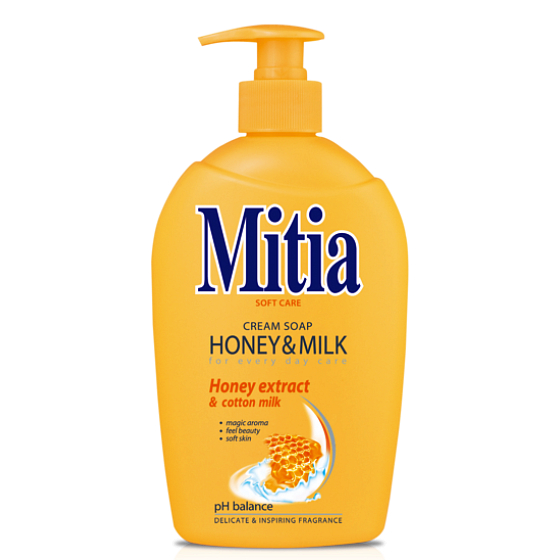 Mitia Honey & Milk Flüssigseife mit Honig-Extrakt-Spender 1 l