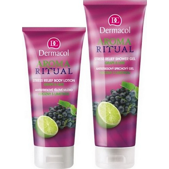 Dermacol Aroma Ritual Trauben mit Limette Anti-Stress-Bodylotion 200 ml + Duschgel 250 ml, Kosmetikset