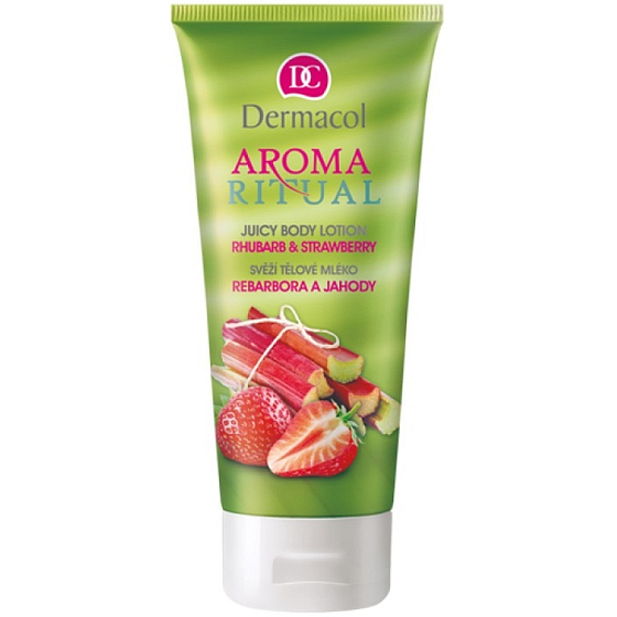 Dermacol Aroma Ritual Rhabarber und Erdbeeren Frische Körperlotion 200 ml