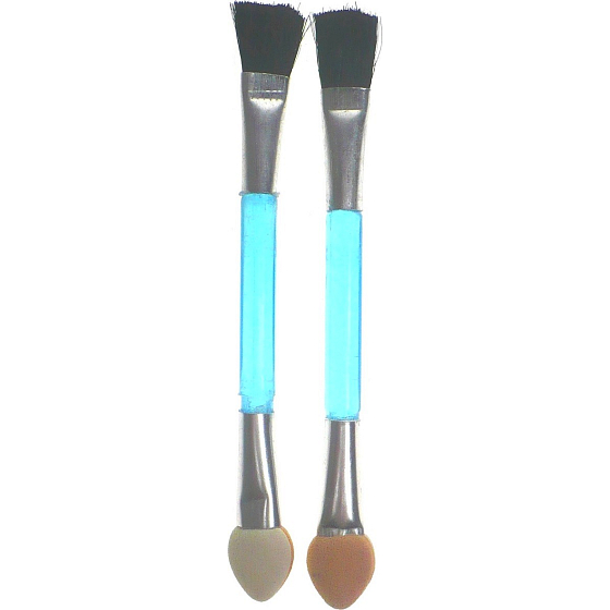 Lidschattenapplikator doppelseitiger Schaum / Pinsel blau 7,5 cm 2 Stück 80060