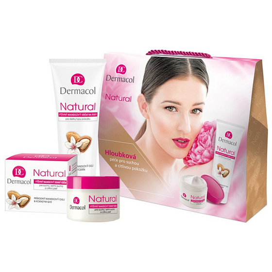 Dermacol Natural Almond Day Cream 50 ml + Mandel-Hand- und Nagelcreme 100 ml, Kosmetikset
