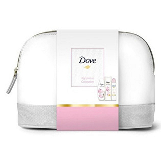 Dove Glowing Ritual Duschgel für Frauen 250 ml + Körperlotion 250 ml + Puder Sof 150 ml Deospray + Etui, Kosmetikset