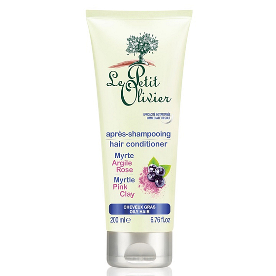 Le Petit Olivier Myrtle und Pink Clay Conditioner für schnell fettiges Haar 200 ml