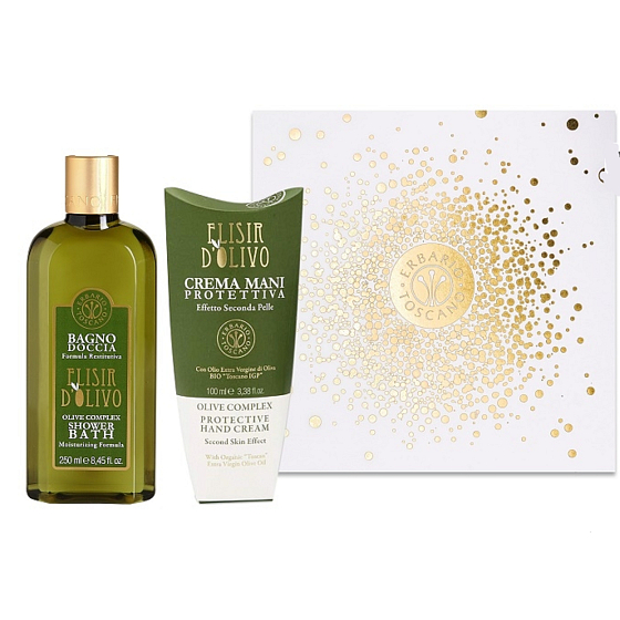 Erbario Toscano Olivenöl Duschgel 250 ml + Handcreme 100 ml, luxuriöses Kosmetikset