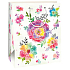 Ditipo Geschenk Papiertüte 26,4 x 13,7 x 32,4 cm hellgrüne, farbige Blumen AB