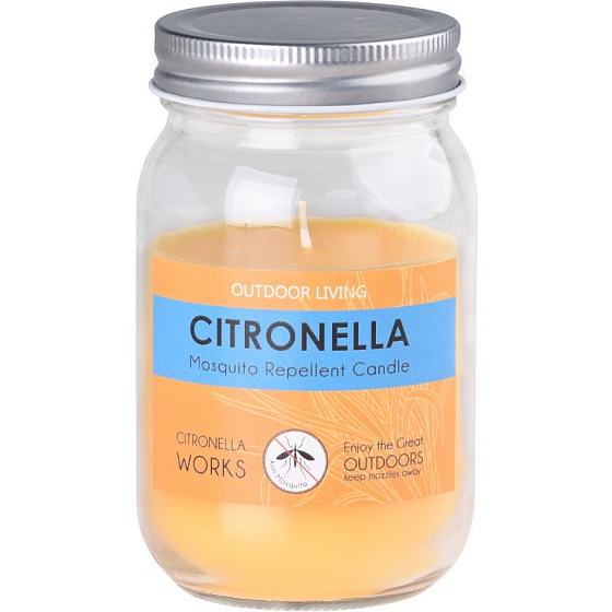 Citronella Repellent Duftkerze gegen Mücken, in Glas, Blechdeckel 80 x 130 mm
