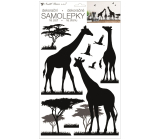 Schwarzer Giraffenwandaufkleber 24 x 42 cm