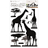 Schwarzer Giraffenwandaufkleber 24 x 42 cm