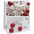 Ditipo Geschenkpapiertüte 26,4 x 13,6 x 32,7 cm Weihnachten weiß - rote Flakons, Lebkuchen