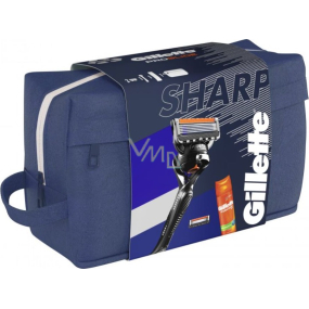 Gillette ProGlide Sharp Rasierer 1 Stück + Ersatzkopf 2 Stück + Fusion5 Sensitive Rasiergel 200 ml + Etui, Kosmetikset für Männer Gillette ProGlide Sharp Rasierer 1 Stück + Ersatzkopf 2 Stück + Fusion5 Sensitive Rasiergel 200 ml + Etui, Kosmetikset für Männer