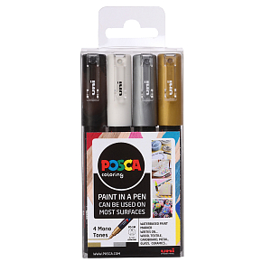 Posca Universelles Set von Acrylmarkern 0,7 - 1 mm Mix Farben 4 Stück PC-1M