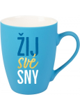 Albi Samtbecher Live your dreams türkis 300 ml