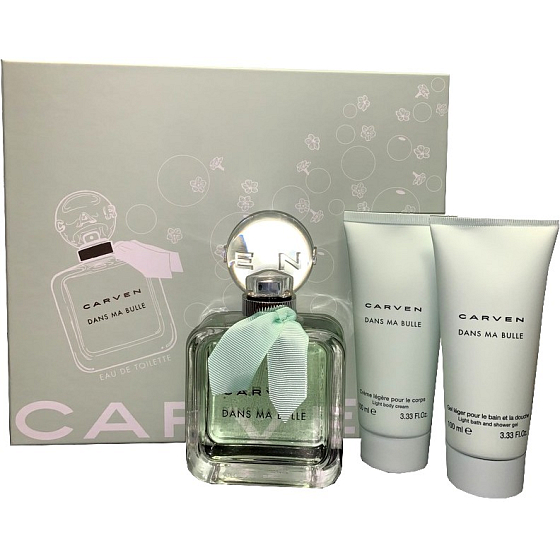 Carven Dans Ma Bulle Eau de Toilette 100 ml + Körpercreme 100 ml + Duschgel 100 ml, Geschenkset für Frauen