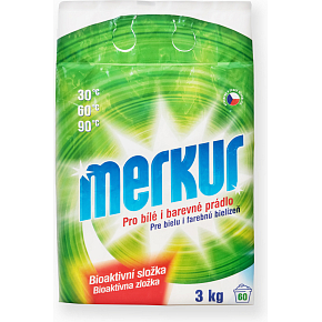 Merkur Waschmittel für weiße und bunte Wäsche 60 Waschladungen, 3 kg