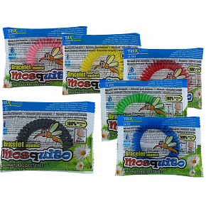 Trixline Mosquito Repellent Waterproof Bracelet - Moskito-Gummiband mit Citriodiol 1 Stück, TR 353 zufällige Auswahl