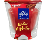 Glade Warm Apple Pie Duftkerze mit rotem Apfel und Zimt im Glas, Brenndauer bis zu 38 Stunden 129 g