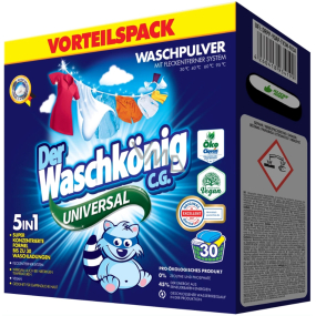 Der Waschkonig Universal Box Waschpulver für weiße und bunte Wäsche 30 Waschladungen 1,95 kg