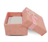 Geschenkbox mit Schmuckschwamm und Schleife rosa 4 x 4 x 2,5 cm 1 Stück