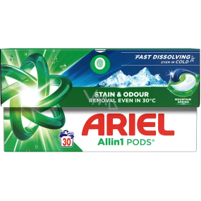 Ariel All in 1 Pods Mountain Spring gelové kapsle na praní univerzální 30 kusů
