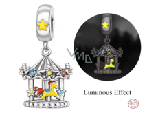 Charm Sterlingové stříbro 925 Kouzelný kolotoč se světelným efektem, přívěsek na náramek symbol
