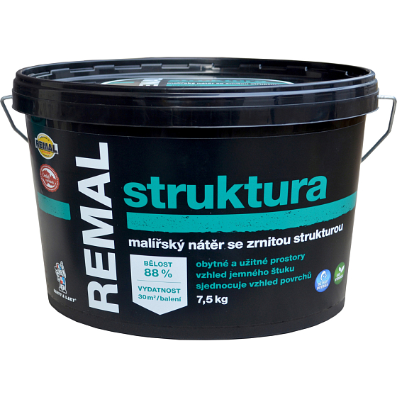 REMAL Struktur Malerfarbe mit grober Struktur, 7,5 kg