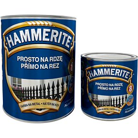 Hammerite glatte Farbe direkt auf rostigem Metall, Farbton weiß, 0,7 l + 0,25 l