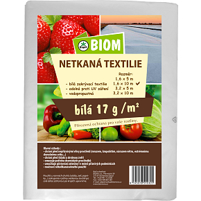 Biom Vliesstoff weiß 17 g/m² Größe 1,6 x 10 m