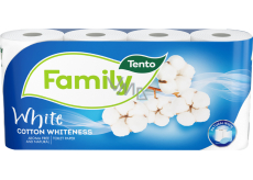 Tento White Cotton Whiteness 2-lagiger Toilettenpapier, 8 Rollen, 18 m Rolle
