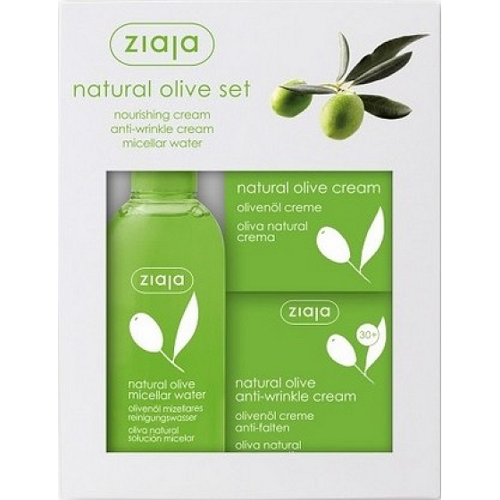 Ziaja Oliva Gesichtscreme 50 ml + Anti-Falten-Gesichtscreme 50 ml + Mizellenwasser 200 ml, Kosmetikset