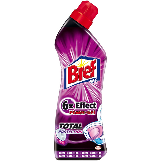 Bref 6 x Effekt Power Gel Total Protection Gel Toilettenreiniger 750 ml