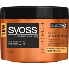 Syoss Supreme Selection Oleo Rich Regenerierende Ölcreme Haarmaske 200 ml