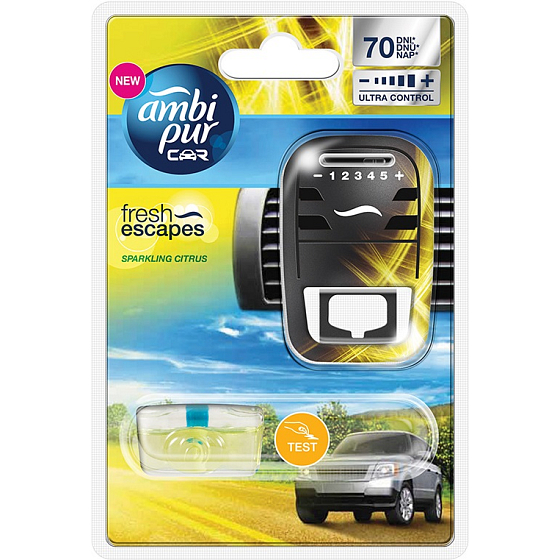 Ambi Pur Car Sparkling Citrus komplette Maschine 7 ml