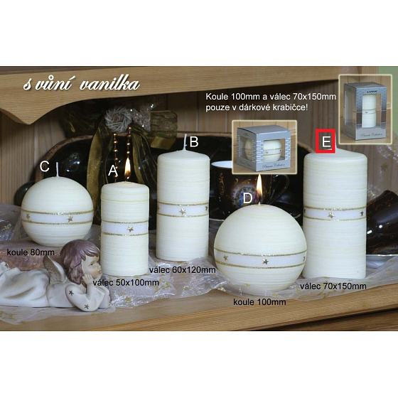Lima Aura Vanille Duftkerze gelber Zylinder in einer Geschenkbox 70 x 150 mm 1 Stück