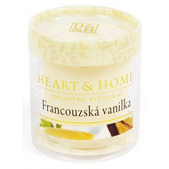 Heart & Home Französische Vanille-Soja-Duftkerze ohne Verpackung brennt bis zu 15 Stunden 53 g