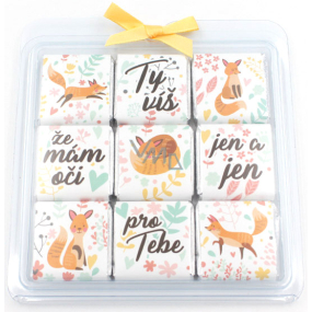 Nekupto Schokoladenpuzzle Valentinstag Füchse 9 x 5 g, 11 x 11,5 x 0,7 cm